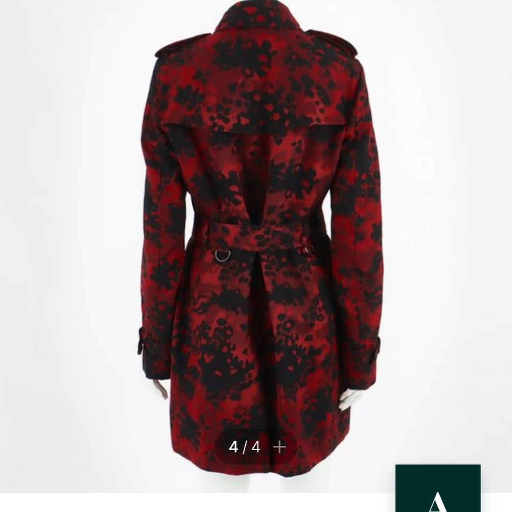 Burberry Red and Black Camo Trench Coat Limited Edition - Picture 3 of 15